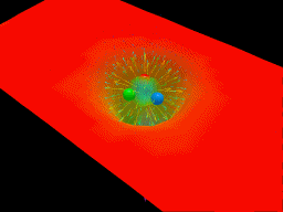 Adelaide animation: three static quarks with a Y-shaped flux-tube junction