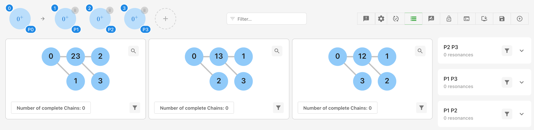 DecaySelector: particles with spin-parity, the three decay topologies and resonance lists per pair
